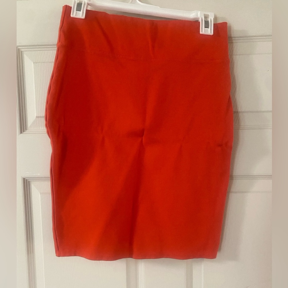 Orange pencil skirt